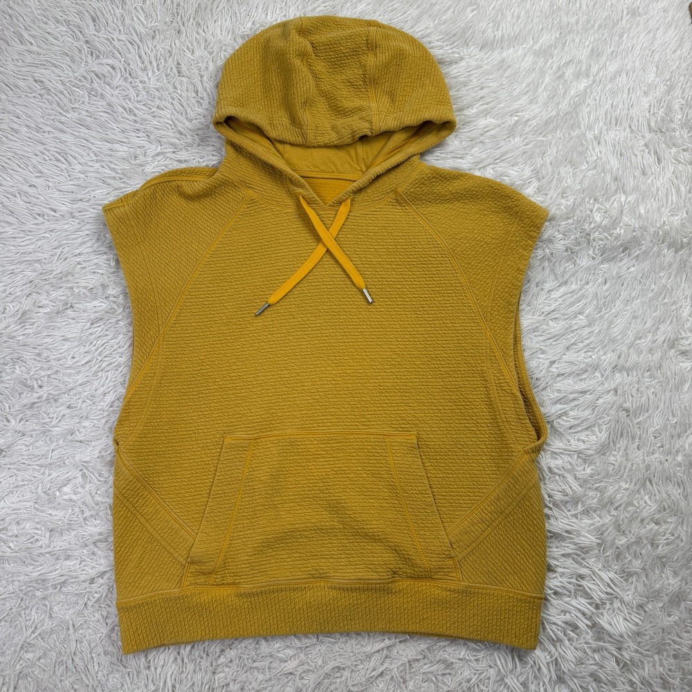 Lululemon Sweater Womens 12 Heathered Honey Lemon Easy Going Hoodie Sleeveless